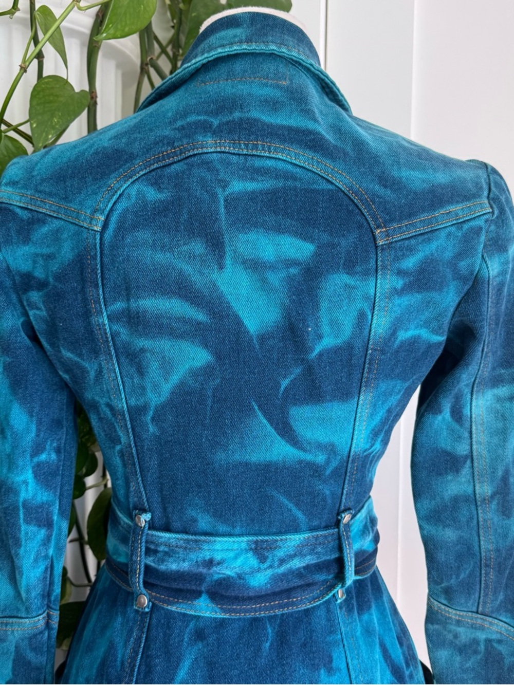 Vintage LIP SERVICE Denim Trench Coat - Small - Picture 6 of 7
